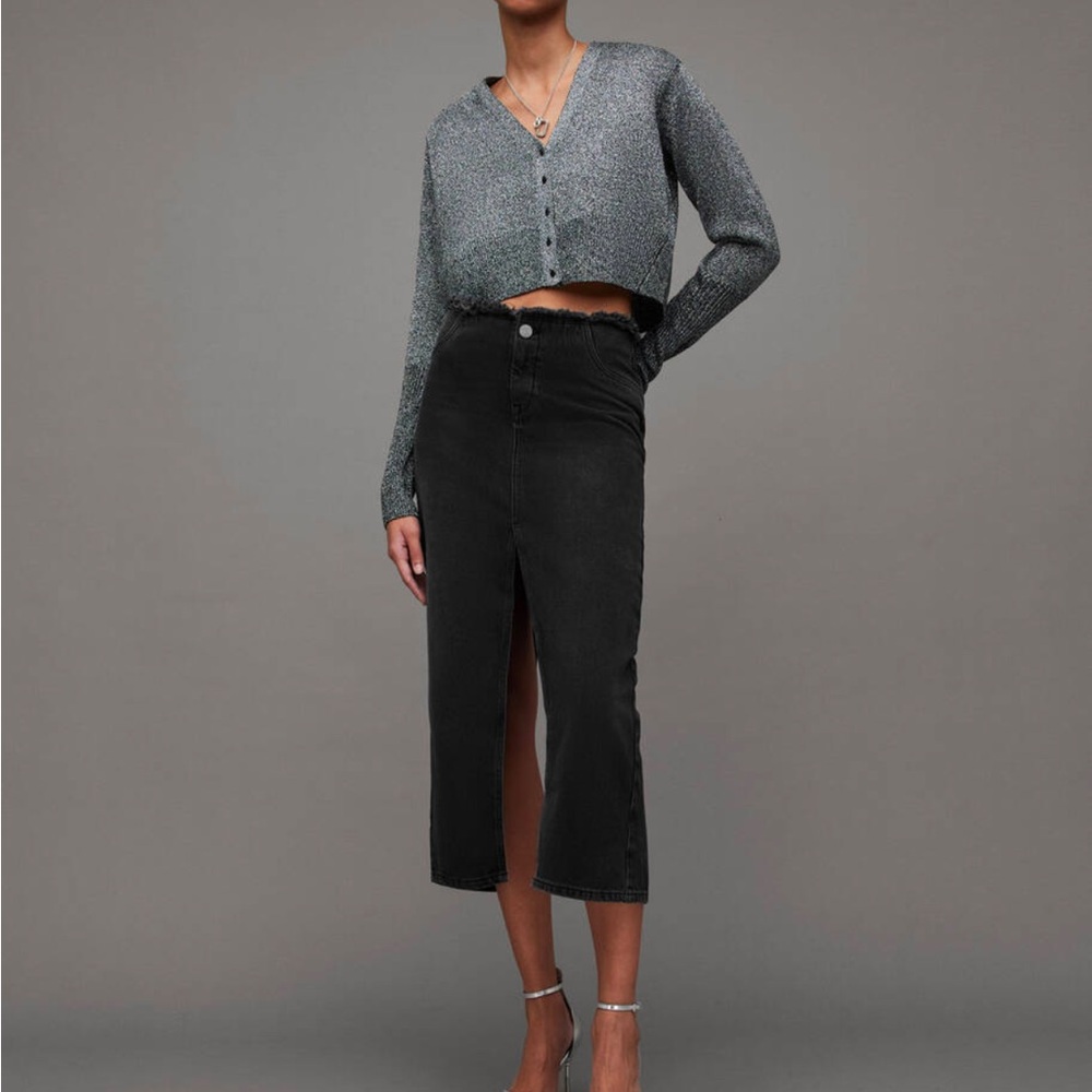 All Saints Black Maxi Skirt